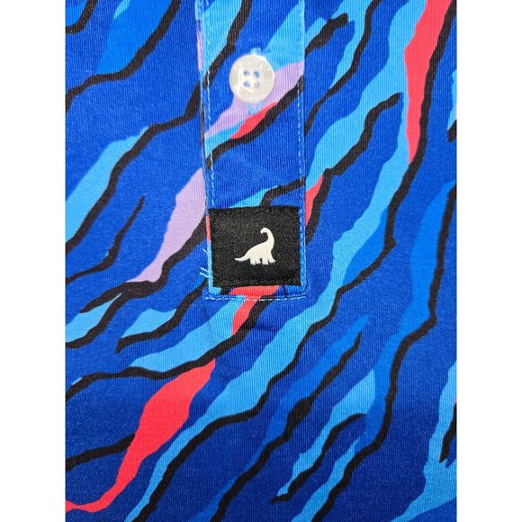 Surfcuz Mens Blue Abstract Pattern Polo Shirt XXXL - Picture 7 of 8